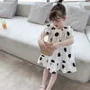 2-6Y Filles Polka-Dot Robe 2021 Été Polka Dot Coton avec Bow Robe de Bal Vêtements Enfants Bébé Princesse Robes Enfants Vêtements Q0716