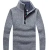 Herren Herbst Casual Pullover Halb Hohen Kragen Mit Zipper Schlank Pullover Männer Winter Fleece Warme Pullover Männliche Kleidung MY509