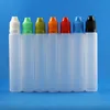 100 Sets/Lot 30ml UNICORN Plastic Dropper Bottles Long Pen Shape Child Proof Cap Safety Long Thin Nozzle Tip For Liquid Juice Lotion Flux Oil Subpack 30 ml