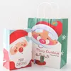 StoBag 10pcs Christmas Storage Bags Party Handmade Baking Gift Decoration Packaging Paper Bags Santa Claus Baby Shower Celebrate 210602