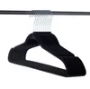 Multi-functional row of clothing store hangers with hook anti-slip flocking without trace black size 44.50cm