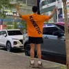 韓国スタイルランニング半袖Tシャツ男性コットンカジュアルファッションシャツマンストリートウェアルーズTシャツヒップホップ原宿G1222