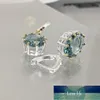 DreamCarnival Boucles d'oreilles pendantes grandes bleues pour femmes coupe délicate éblouissante Zircon plaqué or blanc bijoux gothiques de mariée WE4034BL prix d'usine conception experte qualité