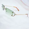 Top luxe designer zonnebril 20% korting op strass dames man zonnebril draad ijs uit coole mode rapper tinten brillen