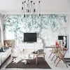 Aangepaste foto behang moderne groene bladeren aquarel nordic stijl muurschildering muur papier woonkamer tv slaapkamer 3d fresco home decor