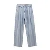IEFB / Мужская одежда Корейский стиль Широкие брюки ноги модные высокие талии для похудения папа свободные прямые джинсы джинсы свободные Y4163 210524