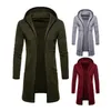 Men's Jackets Men's Hooded Zipper Closure Men Coat Cardigan Jacket Warm Mid-Length