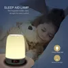 Night Light Bluetooth Speaker Touch Sensor 7 Colors Bedside LED Desk Lamp with Music Play Alarm Clock Radio FM TF Card