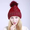 Gorro/caveira tampa de moda de inverno chapéu feminino de malha quente chapéus para mulheres críticas de menina pom cápsula feminina/crânio