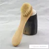 Brosse de spa en bois nettoyante pour le visage pour l'exfoliation du visage Poils naturels Brosses de nettoyage Brossage à sec Frotter avec manche en bois