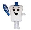 Halloween blu spazzolino da denti e costume della mascotte del dente di alta qualità personalizza i denti dei cartoni animati personaggio a tema anime formato adulto festa di compleanno di Natale vestito operato