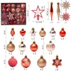 Décoration de fête 58 pièces/ensemble, ornements de boule de noël, Kit de décorations d'arbre peint coloré, pendentifs suspendus à la maison, fournitures de Navidad