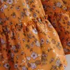 Boho Syle Лето V шеи мини-платье Женщины Цветочные принт рюшачьего пляжа с коротким рукавом эластичная талия элегантная вечеринка ES 210515