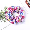 Scrunchie Stretch-Stirnband, Scrunchies, Satin, bedruckt, Blumen-Lollipop, für Damen und Mädchen, elastische Haarbänder, Zubehör, Krawattenring, Kopfschmuck