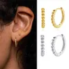 Belawang 18k Gold Plated Beaded charms Hoop Earrings Authentic 925 Sterling Silver Fine for Women Wedding Party Jewelry
