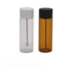 Glass Snuff Cylindrical Type Storage Bottle Smoking Accessories With Metal Spoon 21*68MM 2Colour Spice Dry herb Pill Box