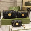 2022 FASHION Marmont WOMEN luxurys 디자이너 가방 446744 진짜 가죽 핸드백 체인 화장품 메신저 쇼핑 숄더백 Totes 레이디 지갑 지갑 BOX 01