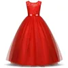 Crianças Princesa Dress Dress Girl Party Wear Fancy Kids Long Tulle Dress Para Menina Flor Vestido De Casamento Bebé Roupas 5 8 10 Anos G1129