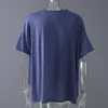 [EAM] Dames Blue Pocket Irreguar Big Size Casual T-shirt Ronde hals Korte Mouw Mode Lente Zomer 1DD6735 210512