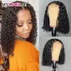 14inch bob pruik 13x4 kanten frontale pruiken 100% menselijk haar vooraf geplukt korte diep krullende kant front mens haar pruiken voor zwarte vrouwen