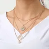 Pendant Necklaces 2022 Bohemian Multilayer Butterfly Necklace Eor Women Men Fashion Love Key Lock Crystal Trendy Jewelry