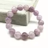 Beaded Strands Women Bracelet Nature Color Lavender Round Bead Crystal Purple Jades 14 Mm Not Dyed Glass 100% Really Kent22