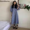 野名韓国のシックなドレス女性のローブ油絵花柄の緩いミッドフリの気質ドレス夏のVestidos Mujer 210514