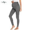 Kvinnors Leggings Moderskap Yoga byxor Full längd över magen stretchiga comfy träning Aktiv hög midja stretch 210918
