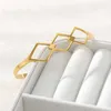 Bracelet de manchette ouvert en or rose en acier inoxydable Bracelets géométriques creux Bracelets Accessoires de mode pour femmes Cadeaux meilleur ami Q0719