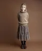 Tocoto Vintage Children Girls Winter Sweaters and Skirt Toddler Boys Tiger Fashion Brand Kids Knit Clothes 210619
