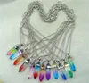 Hexagonal Colorful Transparent Glass Crystal pendant stone Jewelry making necklace Accessories