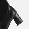 ALLBITEFO hochwertiges echtes Leder Marke High Heels Stiefeletten für Frauen dicke Absätze Frauen Stiefel Herbst Woemn Heels 210611