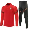 2021 2022 mannen kinderen Portugal Voetbaltrainingssets Voetbaltrainingspak met capuchon Sets Survetement Maillots De Foot MenTrainingspak G1202710