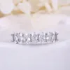 Anziw Oval Wiertarka rzędowa Sona symulowana diamentowa rocznica pierścionki zaręczynowe zespoły ślubne zespoły pierścionek dla kobiet biżuteria