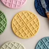 Mats & Pads Silicone Heat-resistant Cup Pad Pot Super Thick Round Waffle Plate Korea Placemats For Table Mat Posavasos