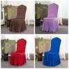 16 Colors Solid Chair Cover with Skirt All Around Chair Bottom Spandex Skirt Chair Cover for Party Decoration Chairs Covers