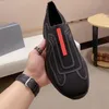 Sapatos de grife de marca masculino tênis de malha de bicicleta meia casual tênis de corredor preto azul vermelho branco sola de borracha elástica tricô tamanho 38-46 NO294