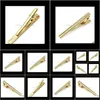 Cuff Link And Sets Cufflinks Clasps Tacks Jewelrywholesale Arrival Mens Metal Gold Plated Tone Simple Necktie Tie Pin Bar Clasp Clip For