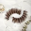 3D Mink Brown False Eyelashes Cross Long Natural Fake Eyelashes Stage Show Makeup Thick Eye Lashes