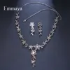 Emmaya nupcial jóias conjuntos de jóias de planta com zircão conjunto de brincos pingente colares de presente festa para mulher jóias presente H1022