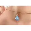 14K or Rose 3 Carats saphir pierre pendentif femmes pur naturel bleu saphir pierre précieuse 14K or Rose collier bijoux pendentif 2107941555