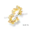 Anillos de mariposa de oro de la moda de la vendimia para las mujeres dama elegante cristal zircon geométrico anillo abierto fiesta de boda joyería 2021 tendencia