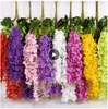 100pcs fiori di glicine artificiale falso glicine vite ratta ghirlanda appesa fiori di seta stringa decorazione di nozze festa a casa