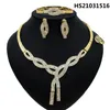 Yulaili Est Dubai Gold Jewelry Sets Red Rhinestone Necklace Earrings Charm Brangle Ring Women Party Jewelery Set Wholesale