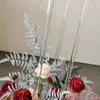 Prostokąt ślubny Kwiat Centerpieces Clear Crystal Rose Ball Cake Stojak Akrylowy Pillary Wyświetlacz Akrylowe Wesela Kwiaty Centrum Sztuk Seniu919