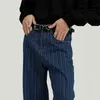 IEFB Men's Spring Autumn Korean Style Personalized Trend Striped Straight Wash Jeans Vintage Streetwear Trousers 9Y5791 211108