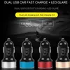 2 in1 Led Digital Display Dual USB Universal Charger For Phone 12 11 Samsung Huawei Car Fast charging adapter