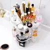 360 Degree Rotating Cosmetic Storage Box Makeup Organizer Cosmetics Rack Crystal Fashion Help Stand High Capacity 210423