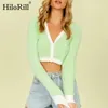 Stylish Patchwork Cropped Cardigan Women Autumn Long Sleeve V Neck Chic Tops Ladies Short Sweater Mujer 210508