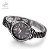 Polshorloges sk sieraden geschenken voor luxe zwarte staal kwarts voor dameshorloge merk Shengke Women Watches Fashion Ladies Clock Relogio Feminino